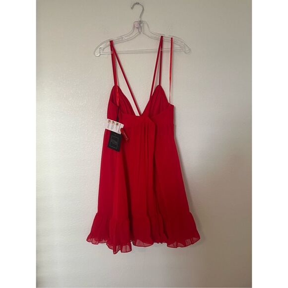 MAC DUGGAL Ruffle V-Neck Criss-Cross Mini Dress NEW NWT - Picture 7 of 10